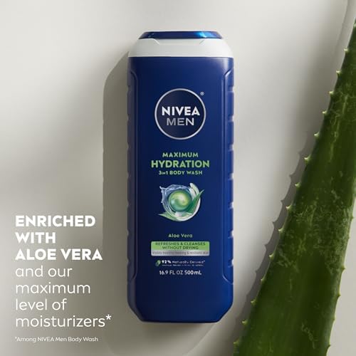 NIVEA MEN Maximum Hydration 3-in-1 Body Wash, Multipack, 3 x 16.9 FL OZ