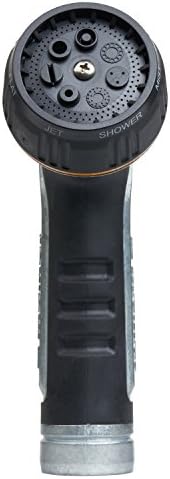 Melnor XT Metal 7-Pattern Hose Nozzle: Rear Trigger, Slip-Resistant Grip