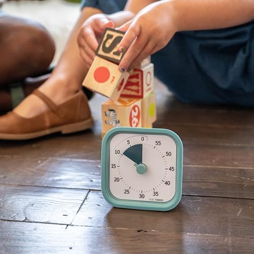 TIME TIMER Home MOD – 60-Minute Visual Timer Home Edition, Silent Operation Study Tool for Kids Desk, Homeschool Supplies, Office & Meetings (Lake Day Blue)