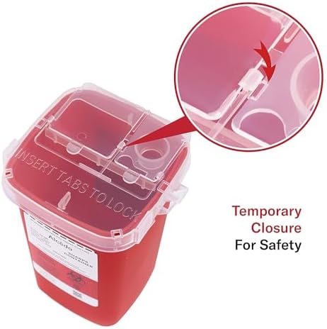 Alcedo 1 Quart Sharps Container (1-Pack) for Needle & Syringe Disposal
