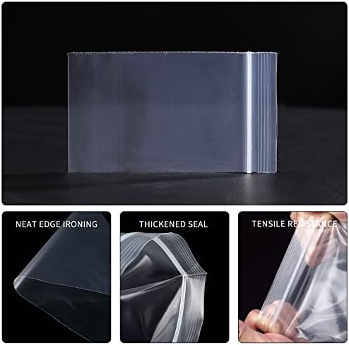 Mini Plastic Bags, 400pcs 2" x 2" Transparent Reusable Zipper Storage Bags for Jewelry, Candy, Coins