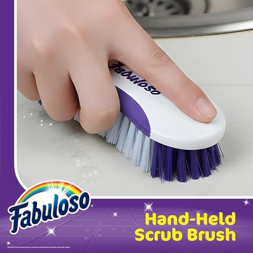 Fabuloso Compact Hand Scrub Brush, White and Purple, 6 Inch