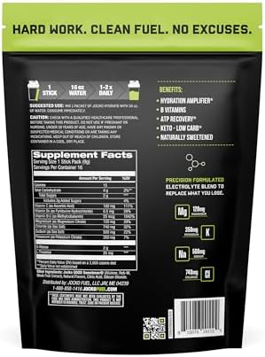 Jocko Fuel Hydrate Electrolyte Powder Packets, Lemon Lime | 16 Packets