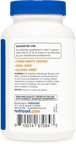 Nutricost Ox Bile Capsules 125mg, 240 Capsules - Non-GMO