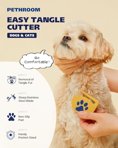 PETHROOM Easy Tangle Cutter for Dogs & Cats, Professional Dematting Tool