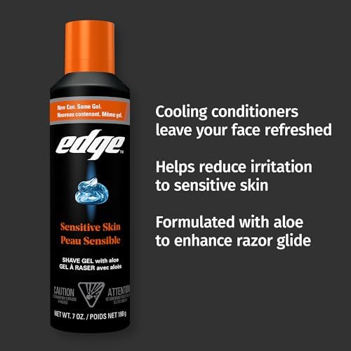 Edge Shaving Gel for Men, Sensitive Skin, 7 oz (6 Pack)
