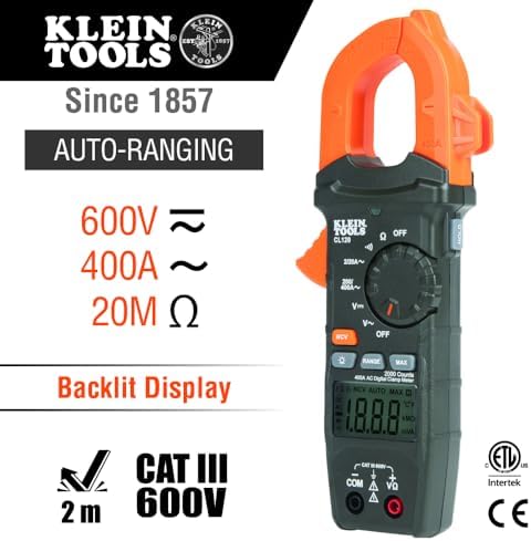 Klein Tools CL120VP Electrical Voltage Test Kit with Clamp Meter, Three Testers, Test Leads, Pouch and Batteries