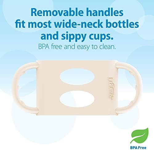 Dr. Brown's Wide-Neck Sippy Spout Bottle with Handles, Pink & Ecru, 2-Pack