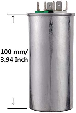 BOJACK 30+5uF 30/5MFD ±6% 370V/440V CBB65 Dual Run Circular Start Capacitor for AC Motor Run or Fan Start or Condenser Straight