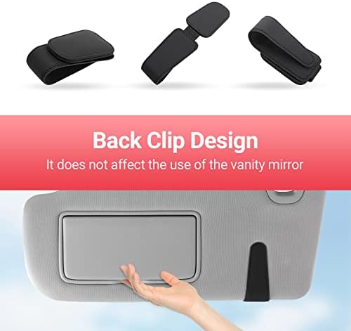 KanSmart Sunglass Holder for Car Sun Visor Magnetic Sunglasses Clip Leather
