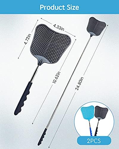 CUNCUI Fly Swatter Set of 2, Indoor Outdoor Telescopic Fly Swatters