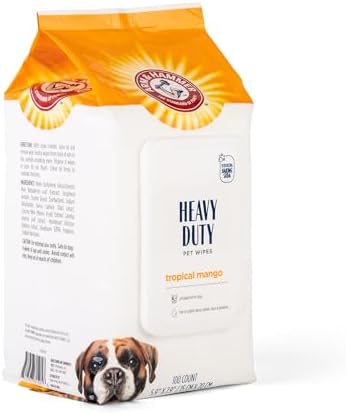 Arm & Hammer Heavy Duty Multipurpose Dog Wipes, Mango, 100 Count