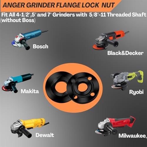 7PCS Angle Grinder Nut & Wrench Kit, 5/8-11 Arbor Nut Set