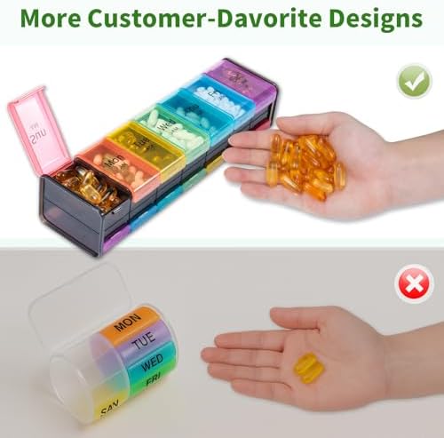 Daviky Extra Large Weekly Pill Organizer 2 Times a Day, XXL Pill Box 7 Day