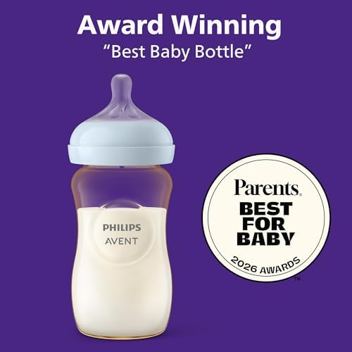 Philips Avent Natural PPSU Baby Bottles, Medium Flow, 9 oz, BPA-Free