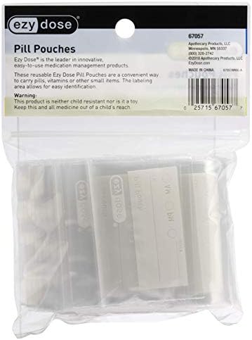 EZY DOSE Disposable Pill, Vitamin, and Daily Medicine Organizer Pouches, Zippered Seal Baggies, Pocket Sized and Travel Friendly, Easy to Use, Write on Label, 100 Count, BPA Free