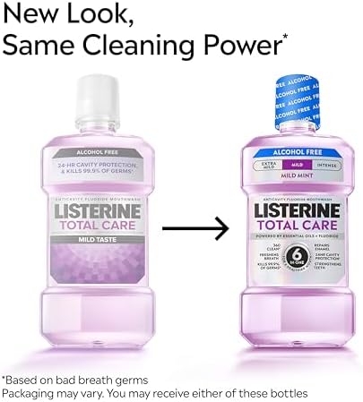 Listerine Total Care Alcohol Free Mouthwash, Mild Mint, 16.9 fl. oz/500 mL