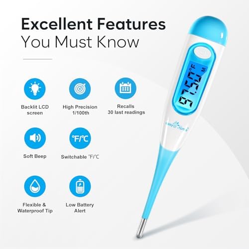 easy@Home Digital Basal Body Thermometer for Adults - Fertility Tracker