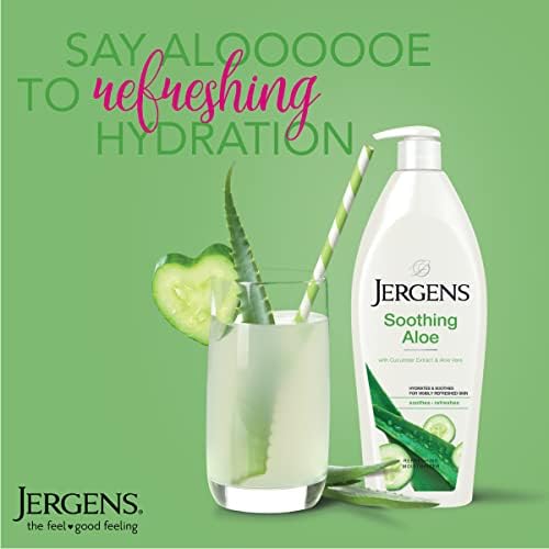 Jergens Soothing Aloe Body Lotion For Dry Skin, Moisturizer, 21 fl oz