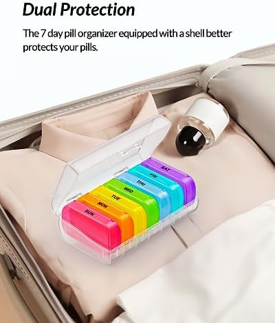 ZIKEE Weekly Pill Organizer with Large Individual Containers, BPA-Free