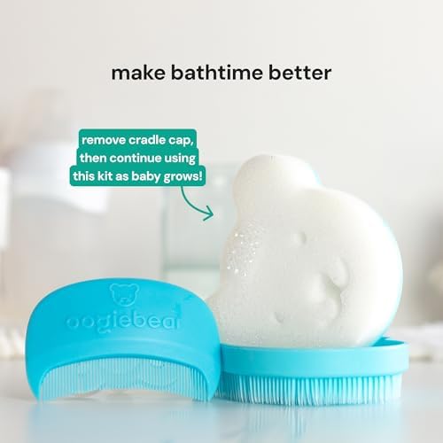 oogiebear Cradle Cap Brush Kit for Babies, 3 Piece Gentle Scalp Care Set