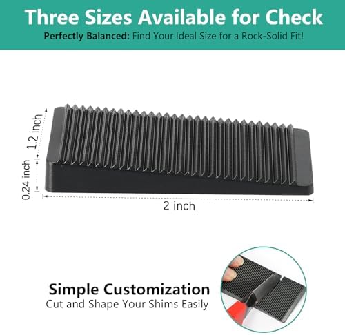 Furniture Leveler 12pcs Kit Size Variety | Multi-Purpose Rubber Shim for Leveling Feet Stable | Anti-Wobble Pad for Uneven Table, Dresser Leg, Toliet and More Furniture | Prevent from Wobbling