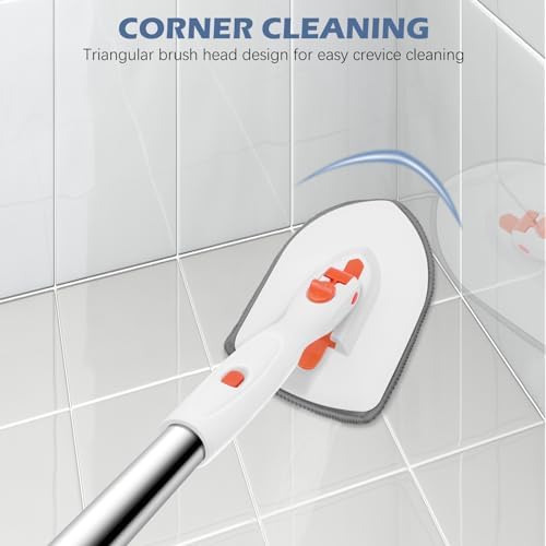SetSail Tile Tub Scrubber Brush 3-in-1 Shower Scrubber with Long Handle