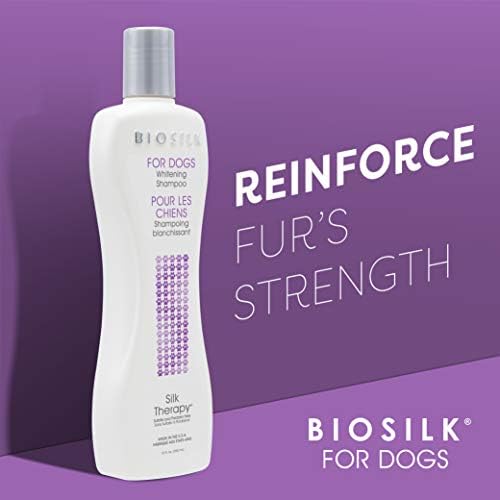 BioSilk for Dogs Silk Therapy Whitening Dog Shampoo, 12 Fl Oz