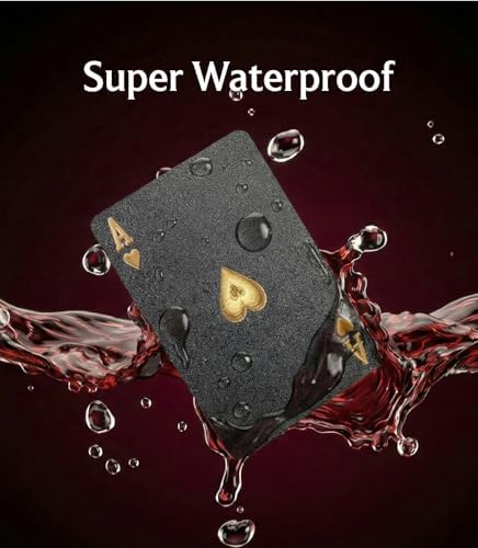 BIERDORF Diamond Waterproof Black Playing Cards, Poker Cards, HD, Deck of Cards (Black)