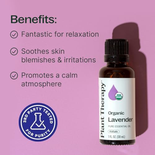 Plant Therapy Organic Lavender Essential Oil 30 mL, USDA Certified Organic