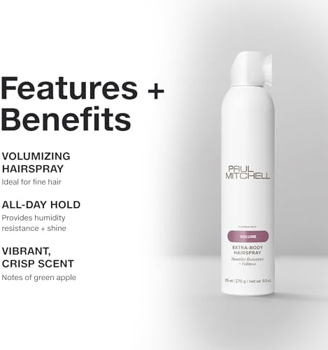 Paul Mitchell Extra-Body Hairspray, Flexible Hold, Maximum Volume + Humidity Resistance, For Fine Hair
