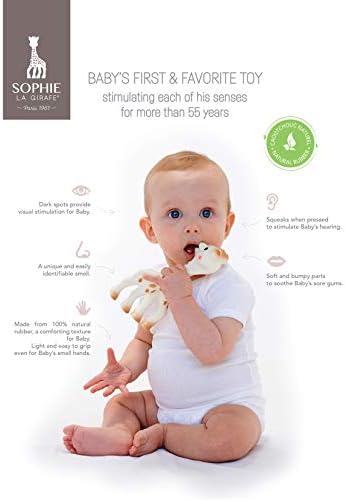 Sophie la girafe Original Teether for Babies, Natural Rubber, Soothes Sore Gums, Easy to Grip, Sensory Development, Classic Toy Since 1961