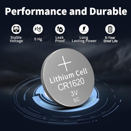 PKCELL 5 Pack CR1620 Battery CR1620 3V Lithium Battery