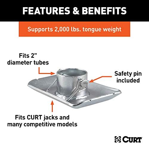 CURT 28272 Trailer Jack Foot, Fits 2-Inch Diameter Tube, Supports 2,000 lbs