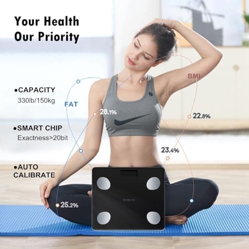 NUTRI FIT Digital Smart Scale for Body Weight Composition Analyzer Sync App