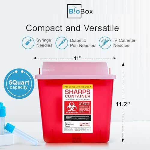 Sharps Container - Large Sharps Containers for Home Use, Needle Disposal