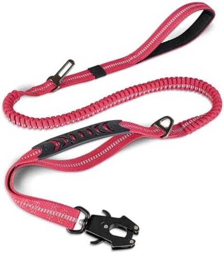 Joytale Tactical Bungee Dog Leash, Shock Absorbing No Pull, Coyote Brown