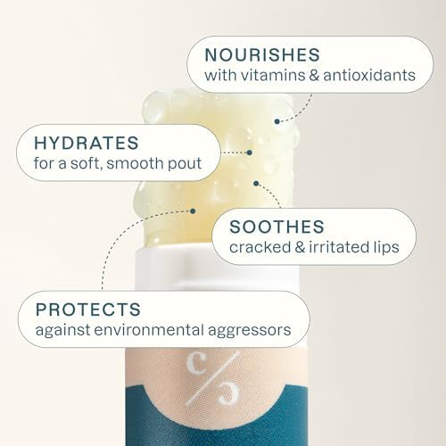 Cliganic Organic Lip Balm Set, 6 Flavors, 100% Natural for Dry Cracked Lips