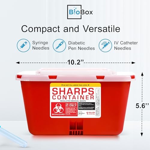 Sharps Container - Large Sharps Containers for Home Use, Needle Disposal