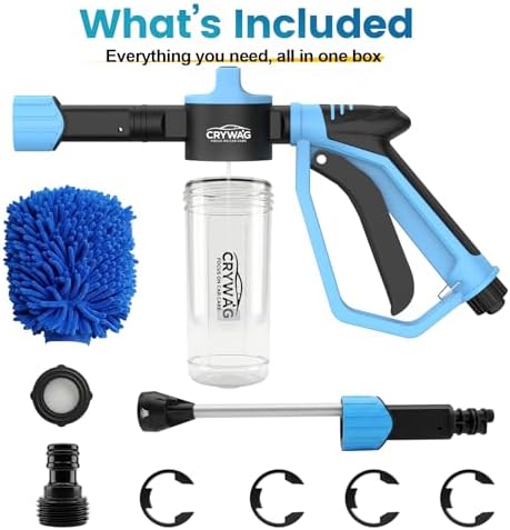 Car Wash Foam Gun for Garden Hose, with Microfiber Wash Mitt, Foam Sprayer