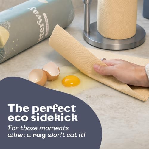 Betterway Bamboo Natural Brown Paper Towels - 8 Rolls, 2 Ply, 110 sheets - Plastic Free, PFAS Free, Disposable Kitchen Paper Towels - Select Size, Tree Free, Compostable, Strong & Absorbent