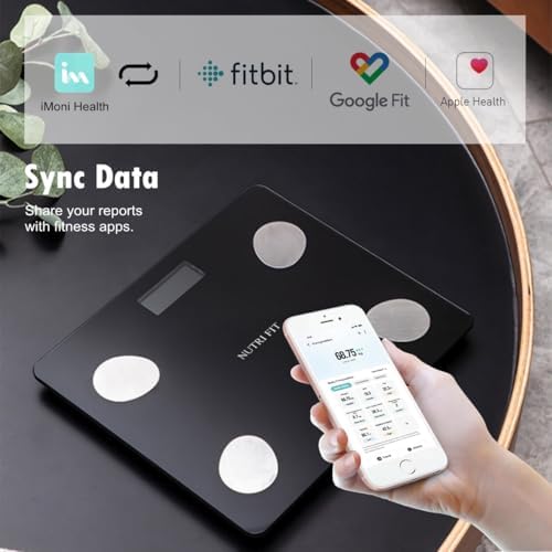 NUTRI FIT Digital Smart Scale for Body Weight Composition Analyzer Sync App