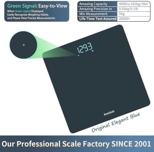 Homebuds Bathroom Scale for Body Weight Precision 0.1lb, Weight Scale 400lb