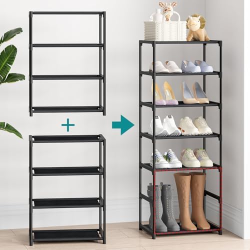 Autonomier 4 Tier Extra Small Shoe Rack (16.3" Wide), Space Saver Shelf