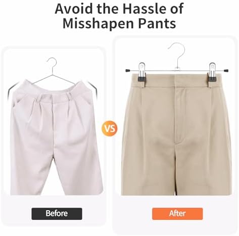Pants Hangers with Clips Skirt Hangers for Women 10Pack