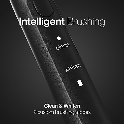 Aquasonic Icon ADA-Accepted Rechargeable Toothbrush | Magnetic Holder & Slim Travel Case | 2 Brushing Modes & Smart Timers | Gentle Micro-Vibrations(Onyx)