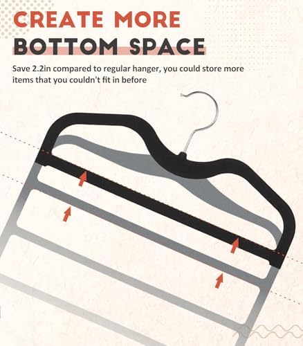 Pants Hangers Space Saving,3 Pack 5 Tier Velvet Short Neck Pants Hangers