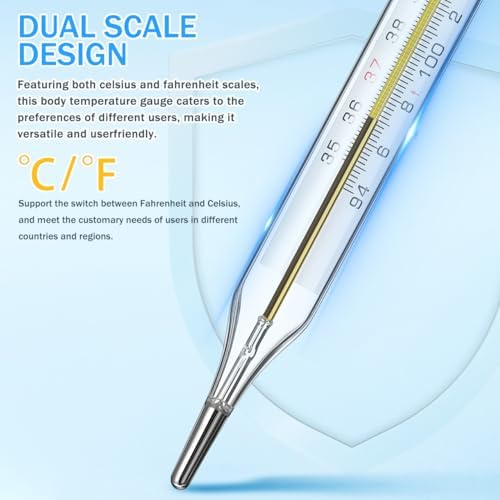 2Pc Glass Oral Temperature Adult: Free Clinic Armpit Fast Reading Fever Indicator