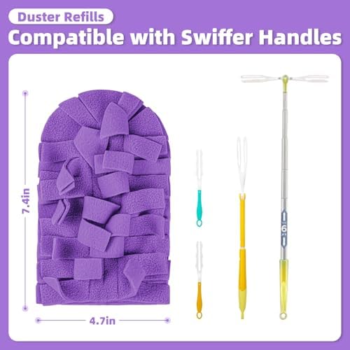 12 PCS Microfiber Reusable Duster Refills for Swiffer Duster