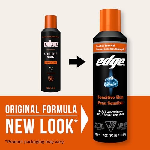 Edge Shaving Gel for Men, Sensitive Skin, 7 oz (6 Pack)